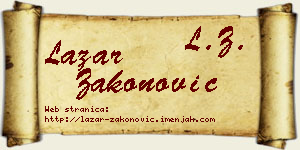 Lazar Zakonović vizit kartica